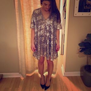 ZARA Silver Sequin Dress